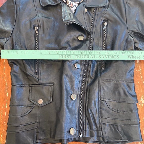 SOLD——WISHFUL PARK Black Leather Jacket (Juniors) - Picture 3 of 11